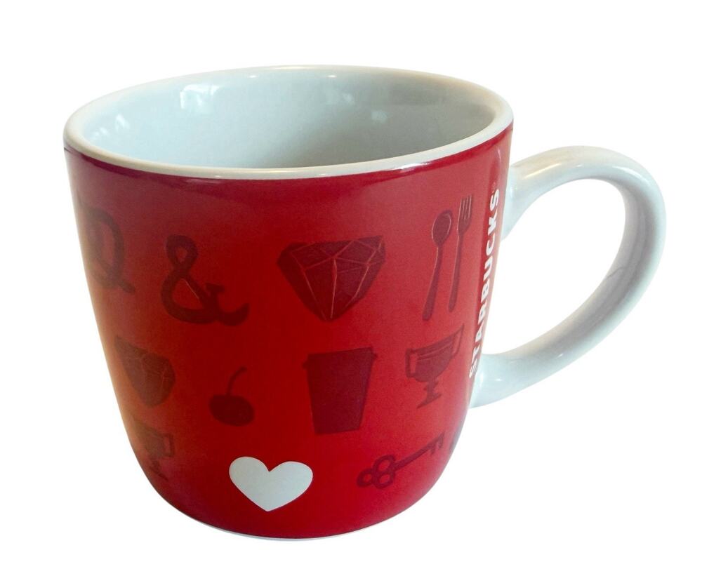 Starbucks Coffee Valentine’s Things I Love Small 7.8oz Ceramic Mug White Heart